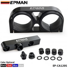 EPMAN - Dual Twin Fuel Pump Bracket Billet Assembly Outlet Manifold for 044 Fuel Pump  EP-CA120S